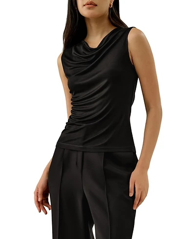 Lilysilk Women's Silk Jersey Cowl-neck Sleeveless Top