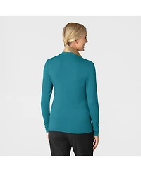 Wink Layers Women's Long Sleeve Mock Neck Silky Tee
