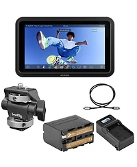 Atomos Shinobi Go 5" Full Hd Hdr Camera Field Monitor + Monitor Mount + Np-F970 Battery Pack with Charger + Hdmi Cable