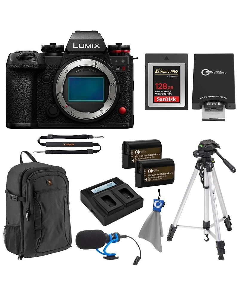 Panasonic Lumix S1RII Mirrorless Camera + 10 pcs Essentials Kit