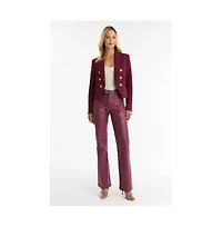 The Noli Shop Womens Gabrielle Double Breasted Blazer - Merlot