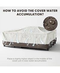 Gymojoy High-Quality 600D Oxford Fabric Outdoor Furniture Cover With Handles and Storage Bag Gray/Brown Beige