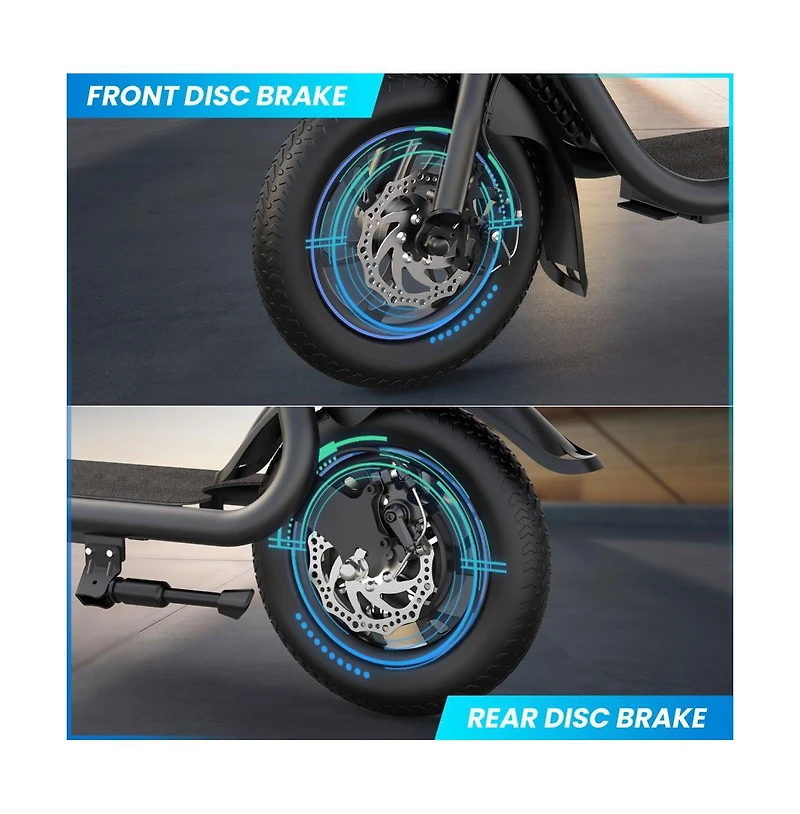 450W Electric Scooter for Unisex Adults: 265LBS MaxLoad, 22 Miles Range, 15.5MPH Top Speed, 3 Modes, Adjustable Seat