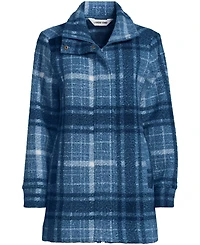 Lands' End Women's Print Boucle Fleece Coat