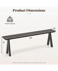 Gymax 3-Person Outdoor Bench Set of 2 w/ 800 Lbs Bearing Capacity for Garden