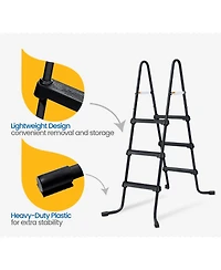 Funsicle 36" SureStep 3 Stair Outdoor Above Ground Swimming Pool Ladder, Black