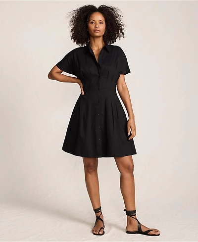 Lands' End Women's Cambric Above the Knee Shirt Dress