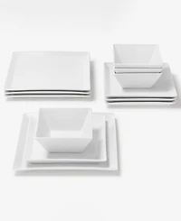 The Cellar Whiteware Square 12-Pc. Dinnerware Set, Service for 4