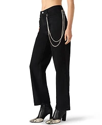 Steve Madden Women's Swift Mid-Rise Rhinestone Chain Jeans