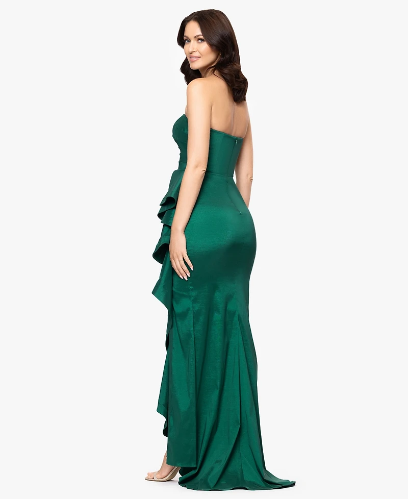 Betsy & Adam Women's Long Stretch Strapless Gown