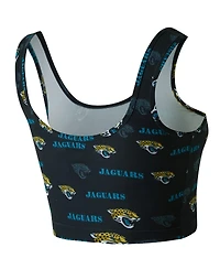 Concepts Sport Women's Black Jacksonville Jaguars Mosaic Allover Print Bralette