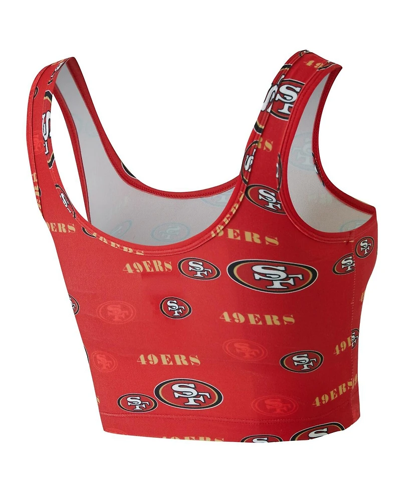 Concepts Sport Women's Scarlet San Francisco 49ers Mosaic Allover Print Bralette