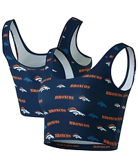 Concepts Sport Women's Navy Denver Broncos Mosaic Allover Print Bralette