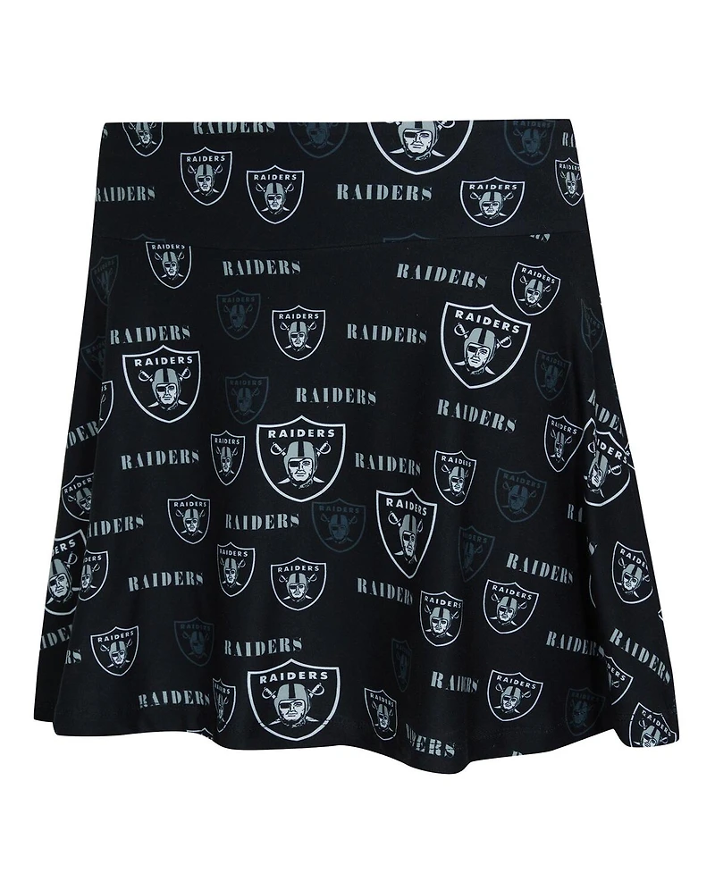 Concepts Sport Women's Black Las Vegas Raiders Mosaic Allover Print Skort