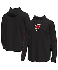 Under Armour Men's Wisconsin Badgers Tech Stretch Long-Sleeve Hooded T-Shirt