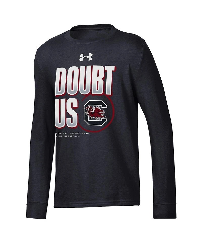 Under Armour Big Boys and Girls Black South Carolina Gamecocks March Madness Unity Long Sleeve T-Shirt