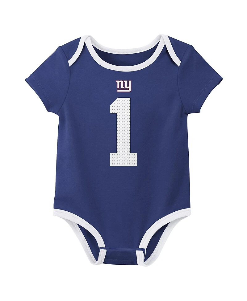 Nike Baby Boys and Girls 3-Pack Malik Nabers New York Giants Name Number Bodysuit Set
