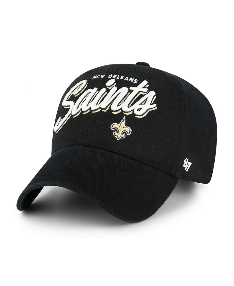 '47 Brand Women's Black New Orleans Saints Ariana Clean Up Adjustable Hat