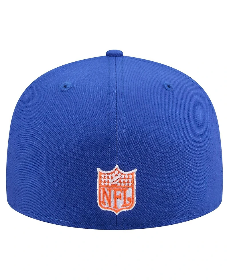 New Era Men's Royal Denver Broncos Throwback Oversized 59FIFTY Fitted Hat