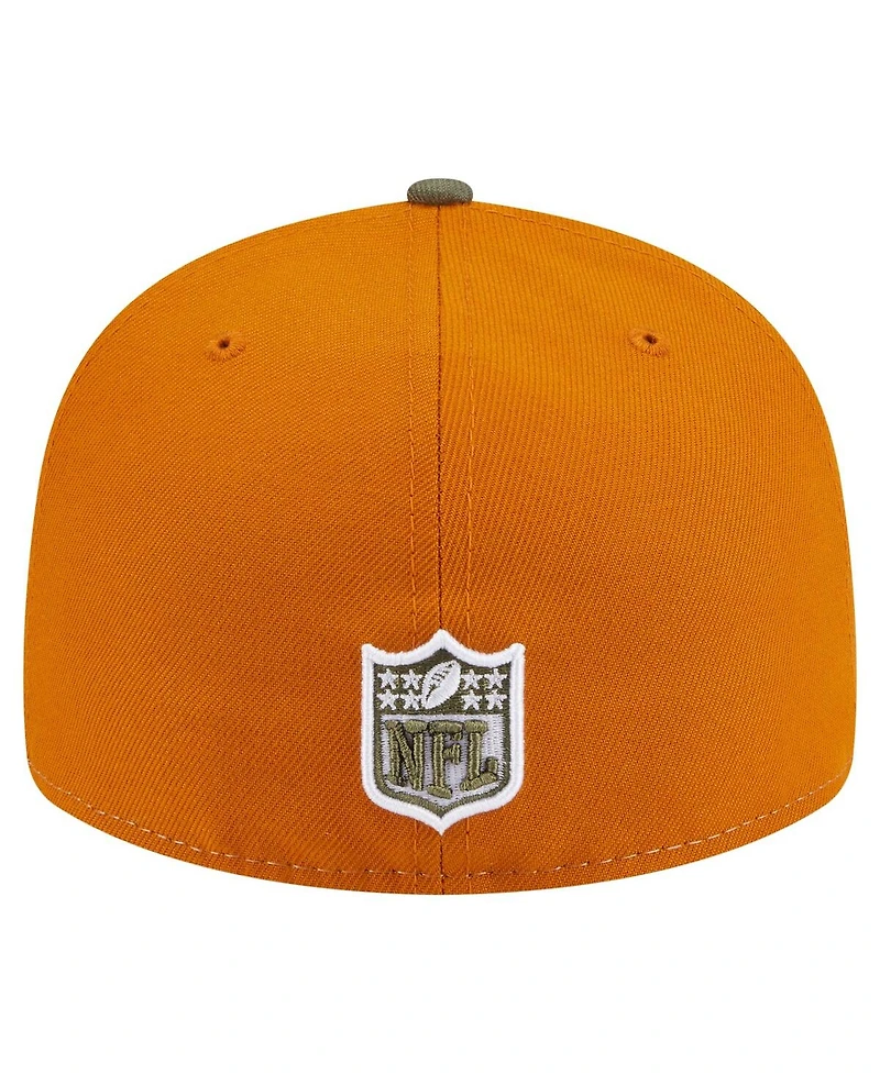 New Era Men's Olive/Brown Philadelphia Eagles Two-Tone Color Pack Split Panel 59FIFTY Fitted Hat