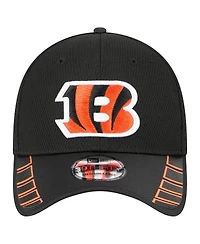 New Era Men's Black Cincinnati Bengals Visor Hit 39THIRTY Flex Hat