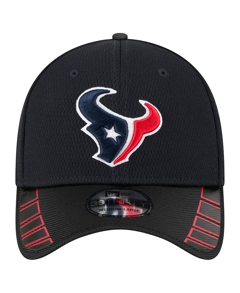 New Era Men's Navy Houston Texans Visor Hit 39THIRTY Flex Hat