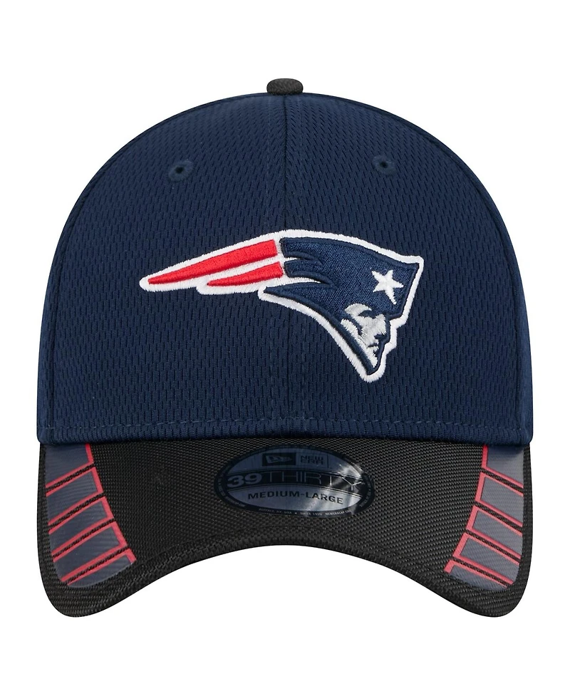 New Era Men's Navy England Patriots Visor Hit 39THIRTY Flex Hat