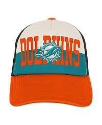 Outerstuff Big Boys and Girls White/Orange Miami Dolphins Modern Fan Trucker Adjustable Hat