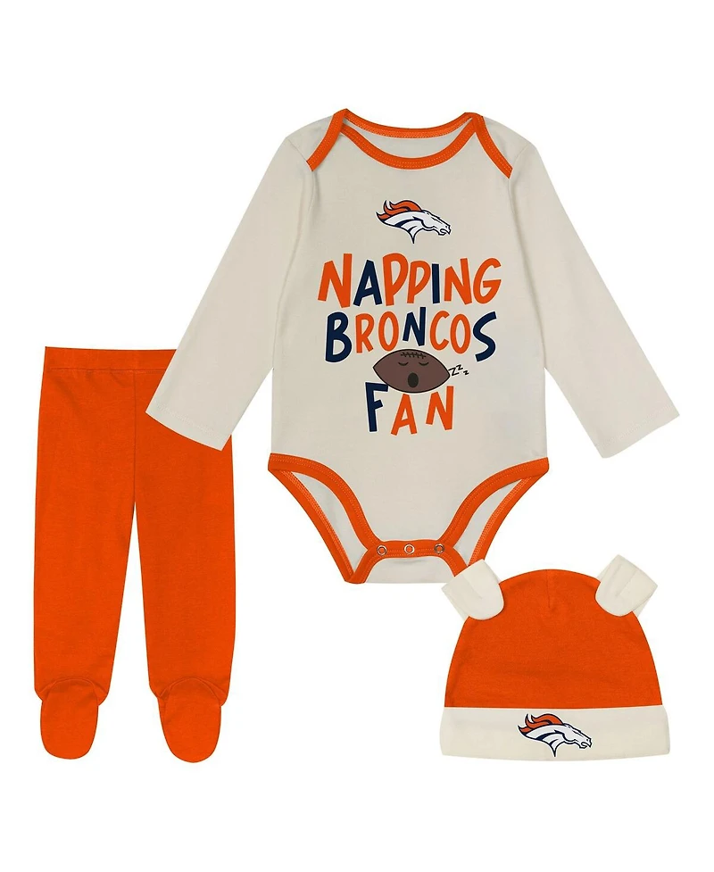 Outerstuff Baby Boys and Girls 3-Piece Orange Denver Broncos Little Champ set