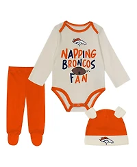 Outerstuff Baby Boys and Girls 3-Piece Orange Denver Broncos Little Champ set