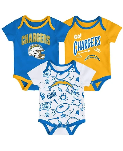 Outerstuff Baby Boys and Girls 3-Piece Los Angeles Chargers All Day Play Bodysuit Set