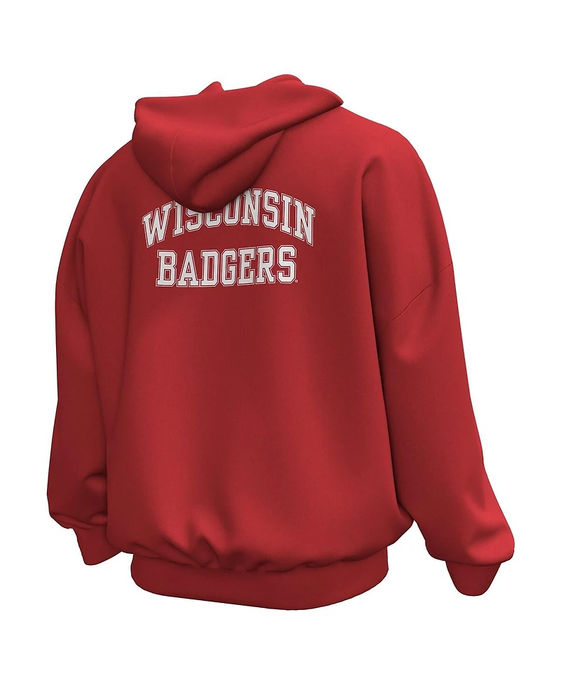 Under Armour Men's Red Wisconsin Badgers Throwback Icon Fleece Pullover Hoodie