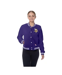 New Era Women's Purple Minnesota Vikings Throwback Fleece Full-Snap Jacket