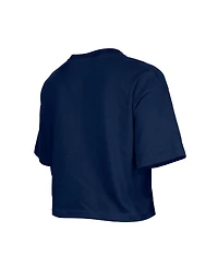 New Era Girl's Navy Chicago Bears Flip Sequin Boxy T-Shirt