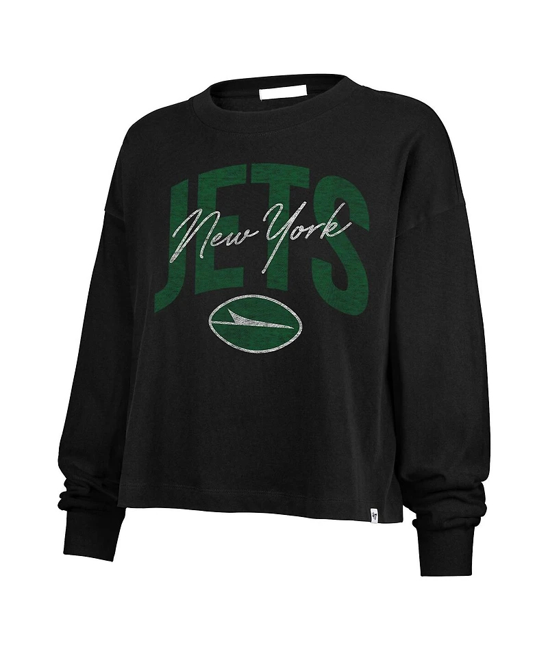 '47 Brand Women's Black New York Jets Muse Sydney Long Sleeve T-Shirt