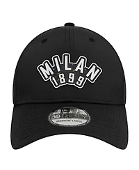 New Era Men's Black Ac Milan Recycled Rubber 39THIRTY Fitted Hat