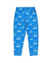 Outerstuff Preschool Blue Detroit Lions All-Over-Print Long Sleeve T-Shirt and Pants Sleep Set