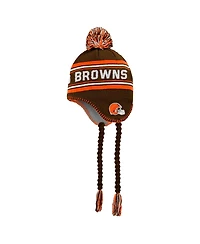 Outerstuff Big Boys and Girls Brown Cleveland Browns Jacquard Tassel with Pom Knit Hat
