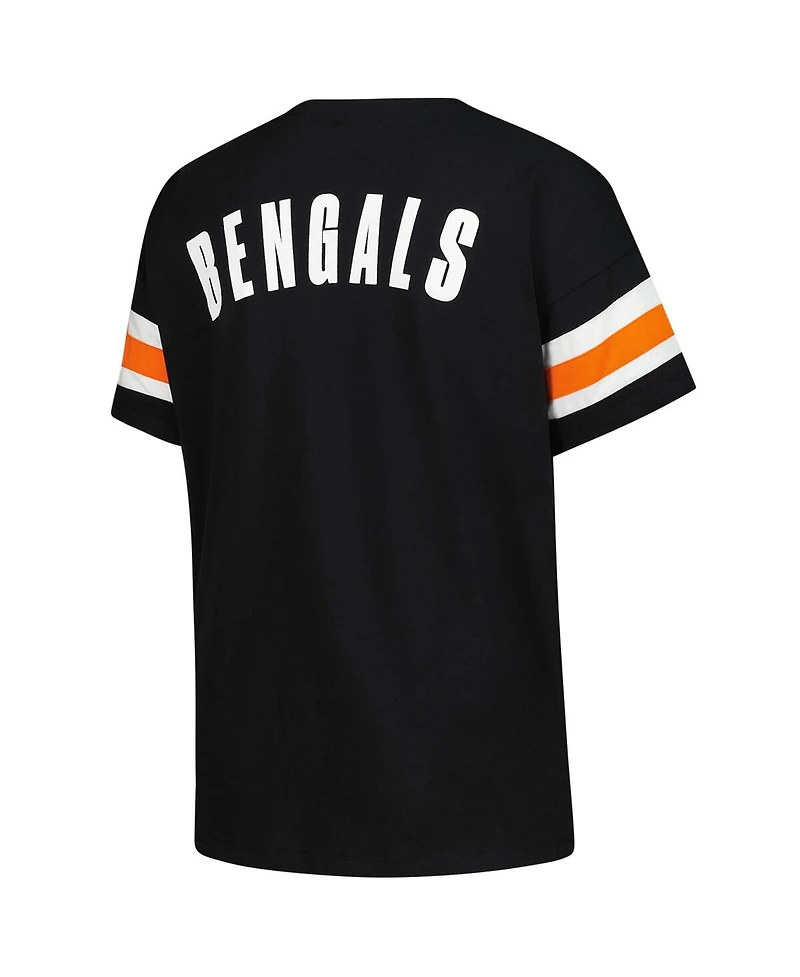 Fanatics Women's Black Cincinnati Bengals Plus Redzone Notch Neck T-Shirt