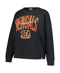 '47 Brand Women's Black Cincinnati Bengals Plus Size Muse Sydney Long Sleeve T-Shirt