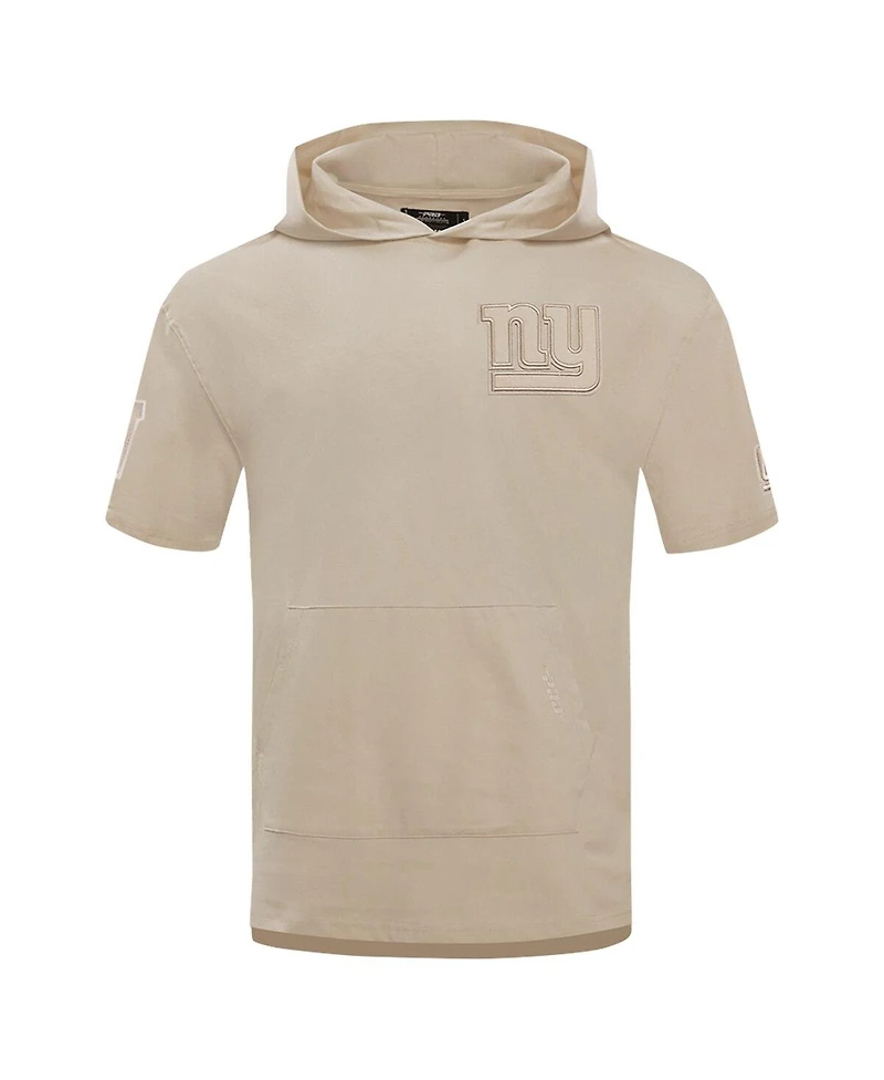 Pro Standard Men's Tan New York Giants Neutrals Capsule Short Sleeve Pullover Hoodie