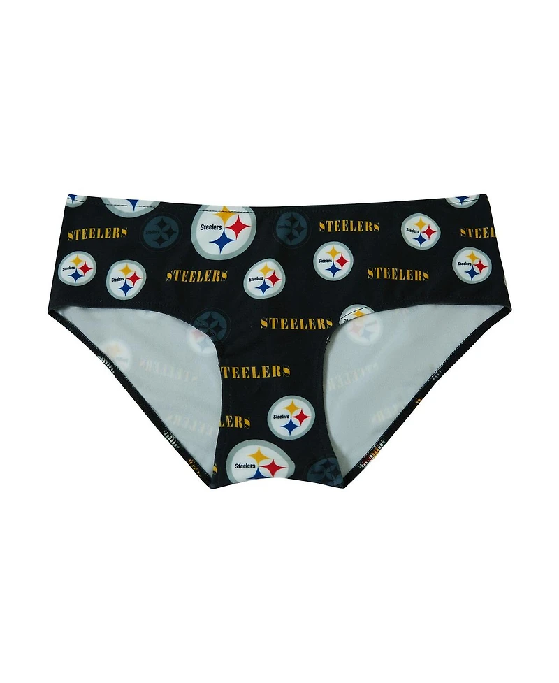 Concepts Sport Women's Black Pittsburgh Steelers Mosaic Allover Print Knit Panty