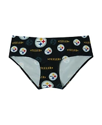 Concepts Sport Women's Black Pittsburgh Steelers Mosaic Allover Print Knit Panty