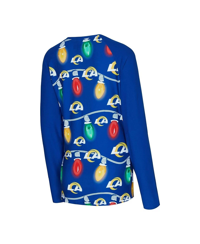 Concepts Sport Women's Los Angeles Rams Garland Knit Raglan Long Sleeve Top Pants Set