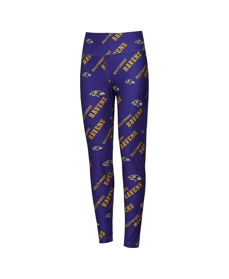 Concepts Sport Women's Purple Baltimore Ravens Breakthrough Allover Print Knit Sleep Leggings