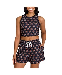 Concepts Sport Women's Cincinnati Bengals Gauge Allover Print Cropped Tank Top Shorts Sleep Set