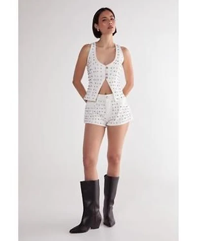 Studded Denim Corset Top Shorts