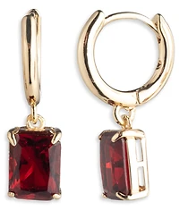 Lauren Ralph Glass Stone Drop Huggie Earrings