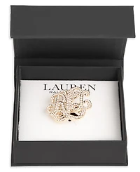 Lauren Ralph Crystal Stone Script Pin