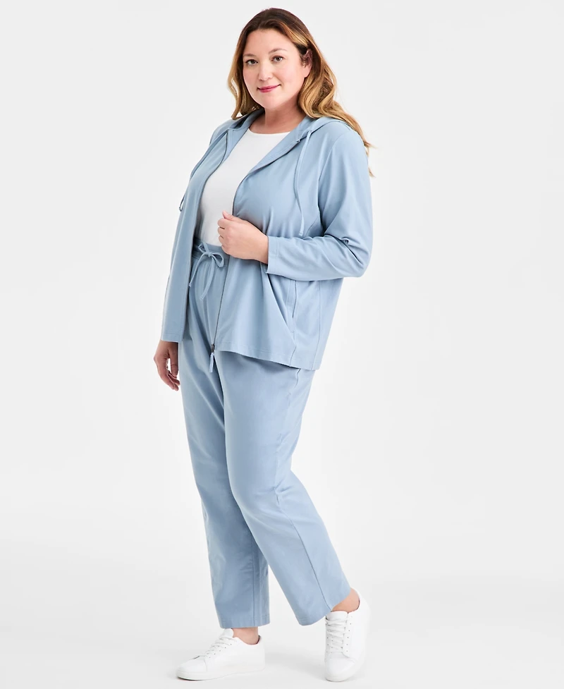 Style & Co Plus Zip-Up Hooded Sweatshirt, Exclusively at Macy's
